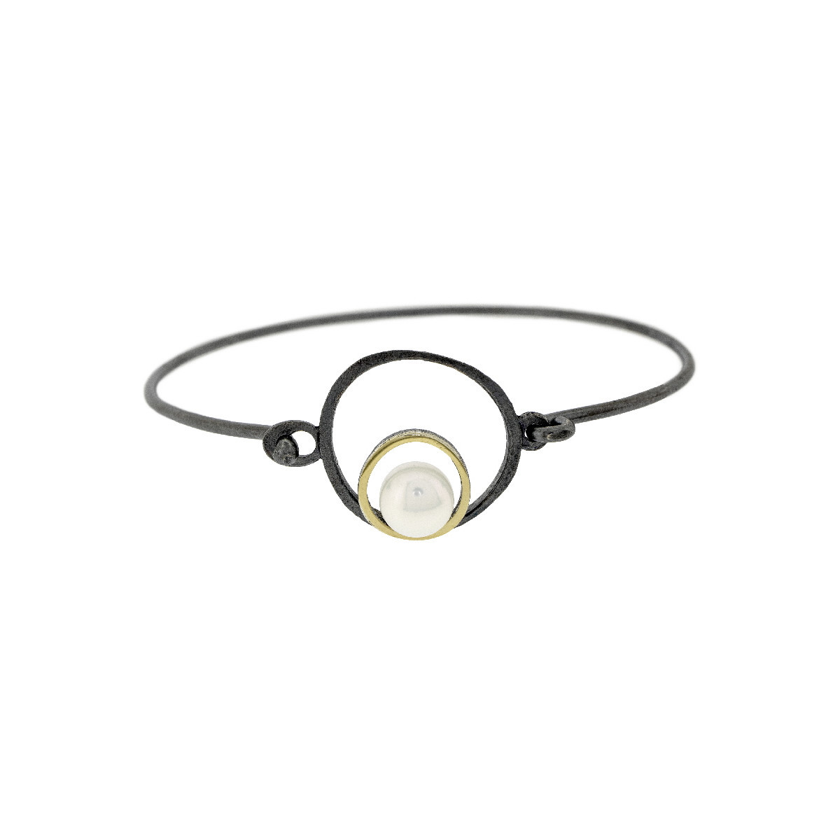 Pulsera de plata, oro y perla