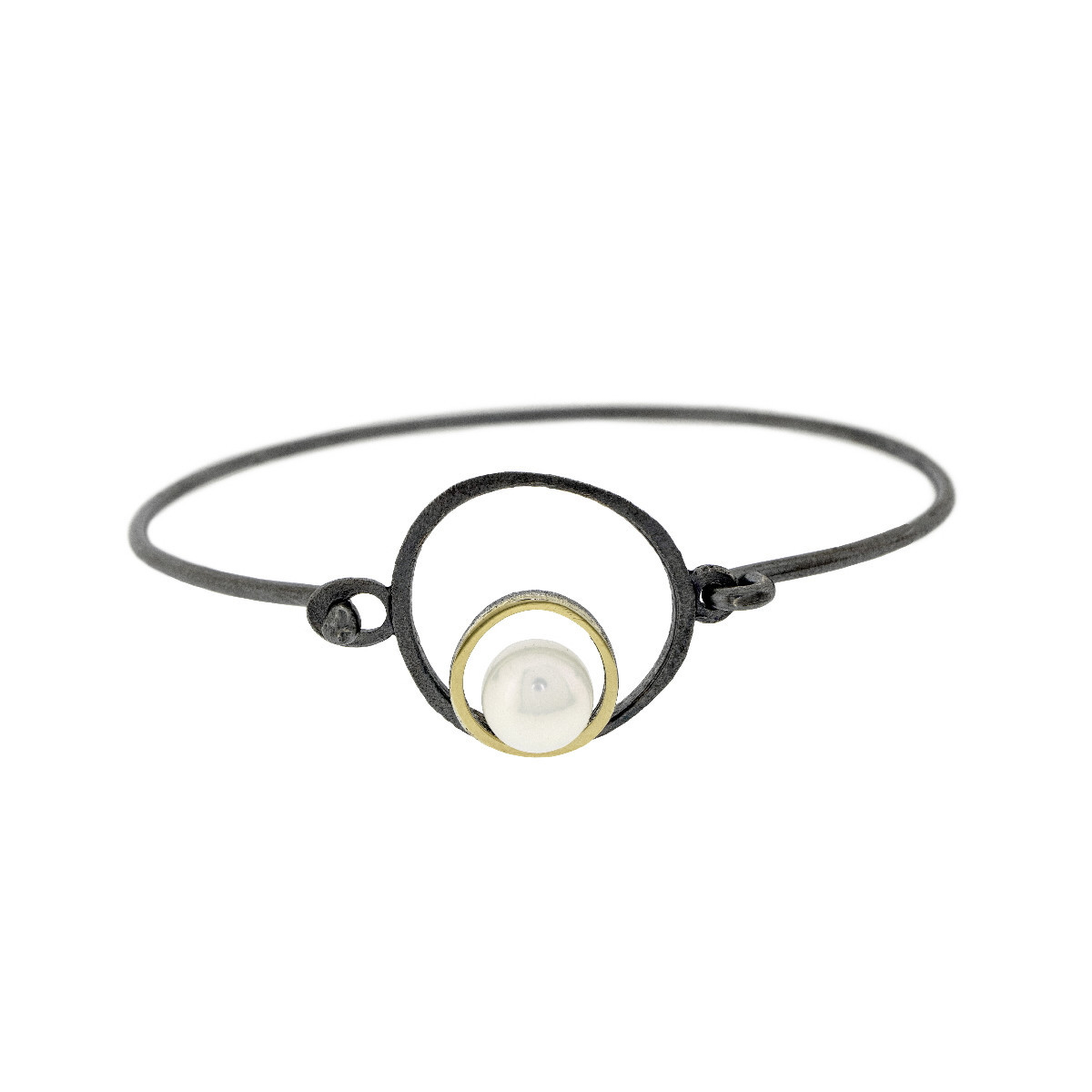 Pulsera de plata, oro y perla