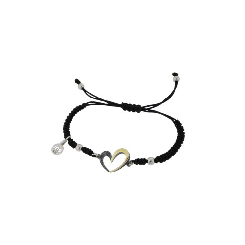 Pulsera de macramé, plata y oro