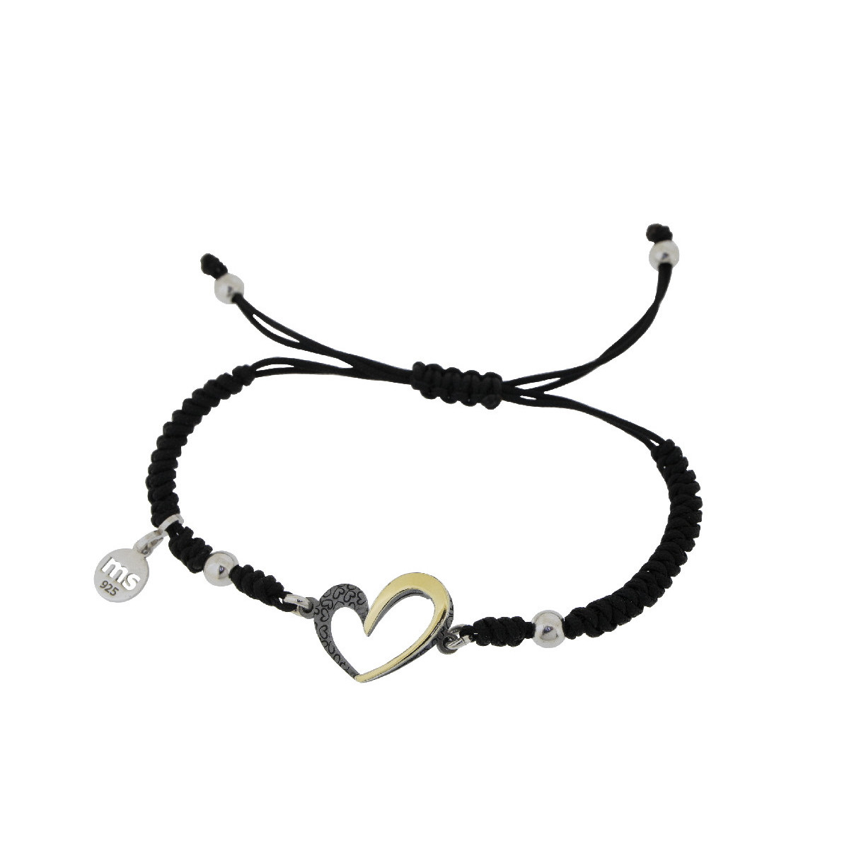 Pulsera de macramé, plata y oro
