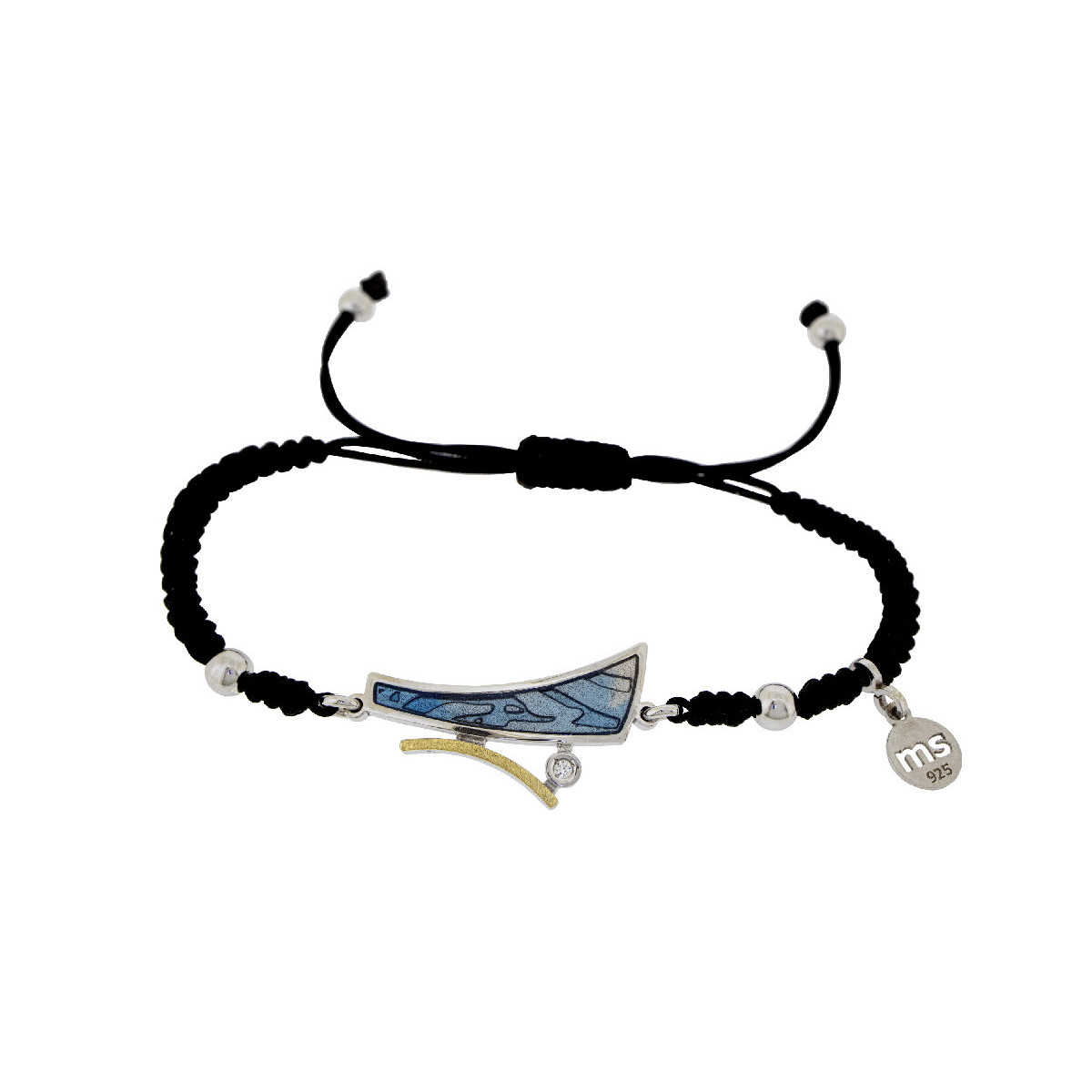 Pulsera de plata, oro, esmalte y brillante