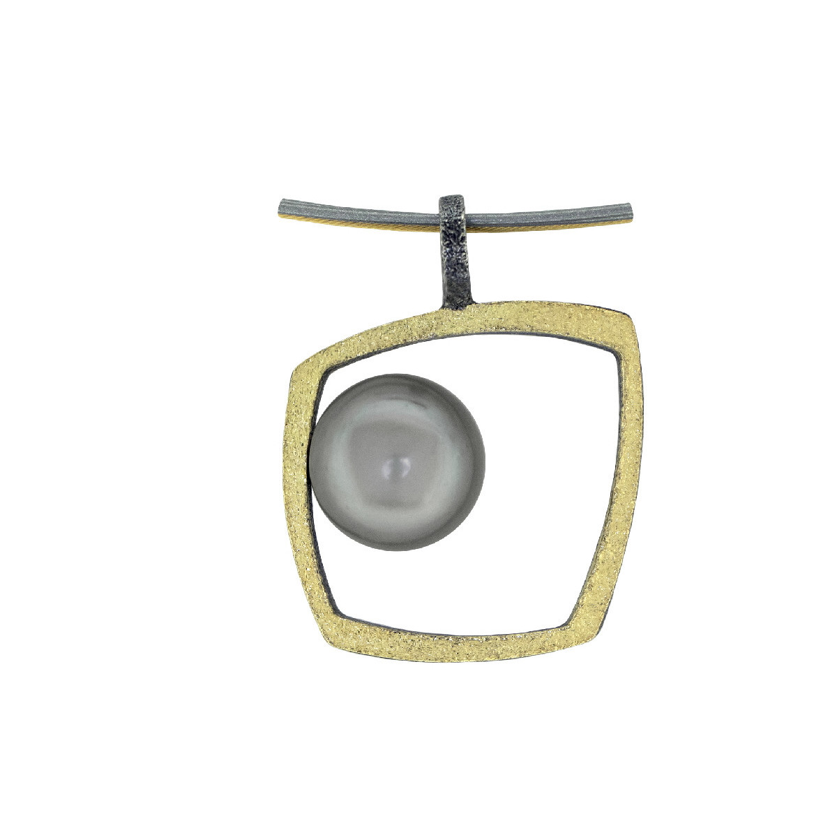 Colgante de plata, oro y perla