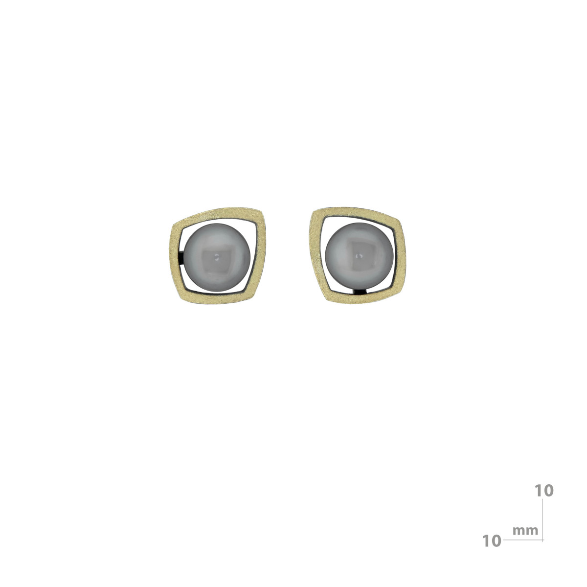 Pendientes de plata, oro y perla