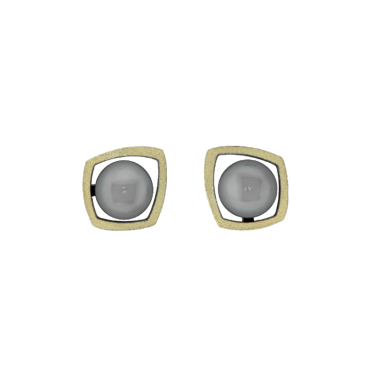 Pendientes de plata, oro y perla