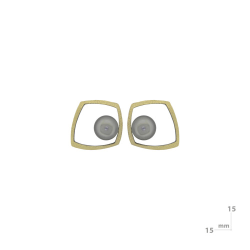 Pendientes de plata, oro y perla