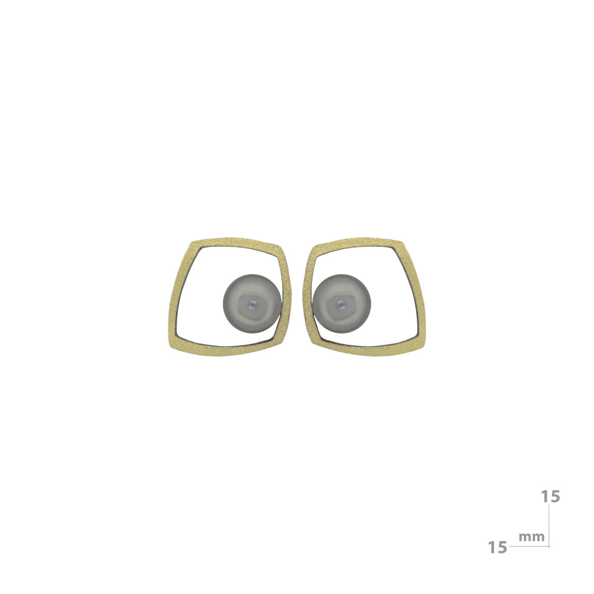 Pendientes de plata, oro y perla