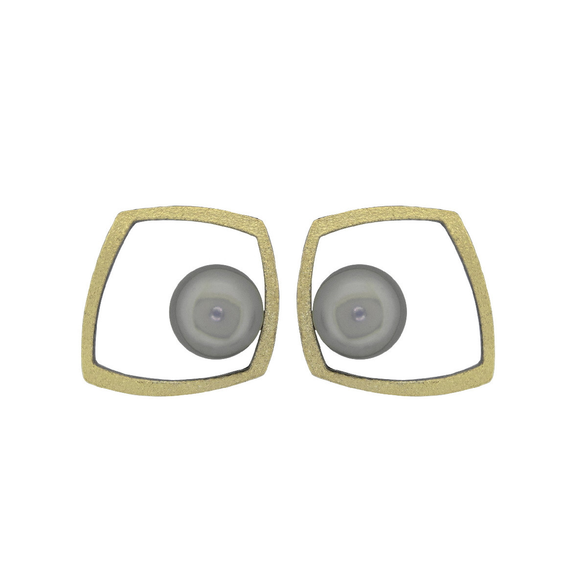 Pendientes de plata, oro y perla