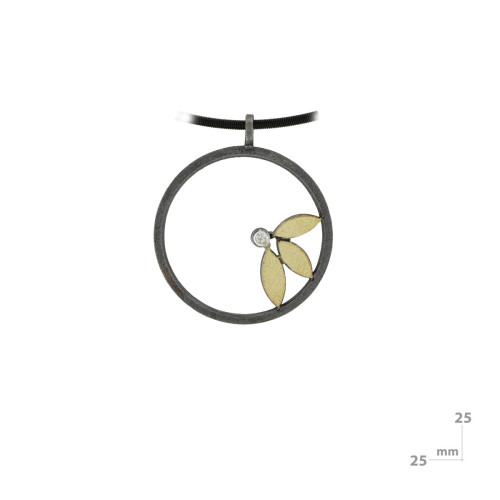 Pendant made of silver, gold and DIAMOND LAB