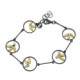 Pulsera de plata, oro y brillante