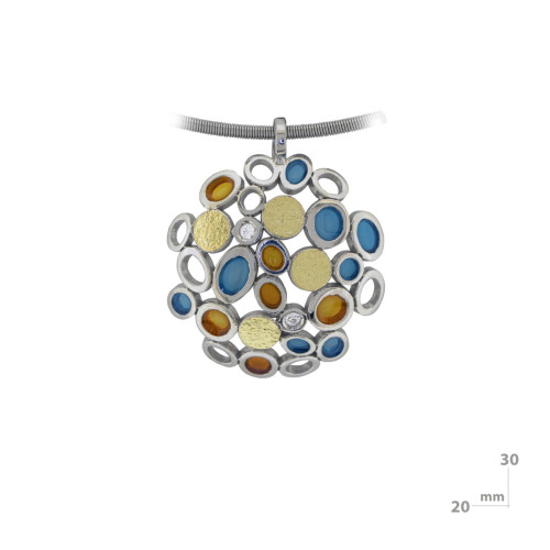 Penjoll de plata, or, esmalt i brillant
