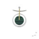 Silver, gold, brilliant and malachite pendant