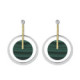 Earrings made of silver, gold, brilliant and malachite