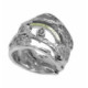 Silver, gold and brilliant ring