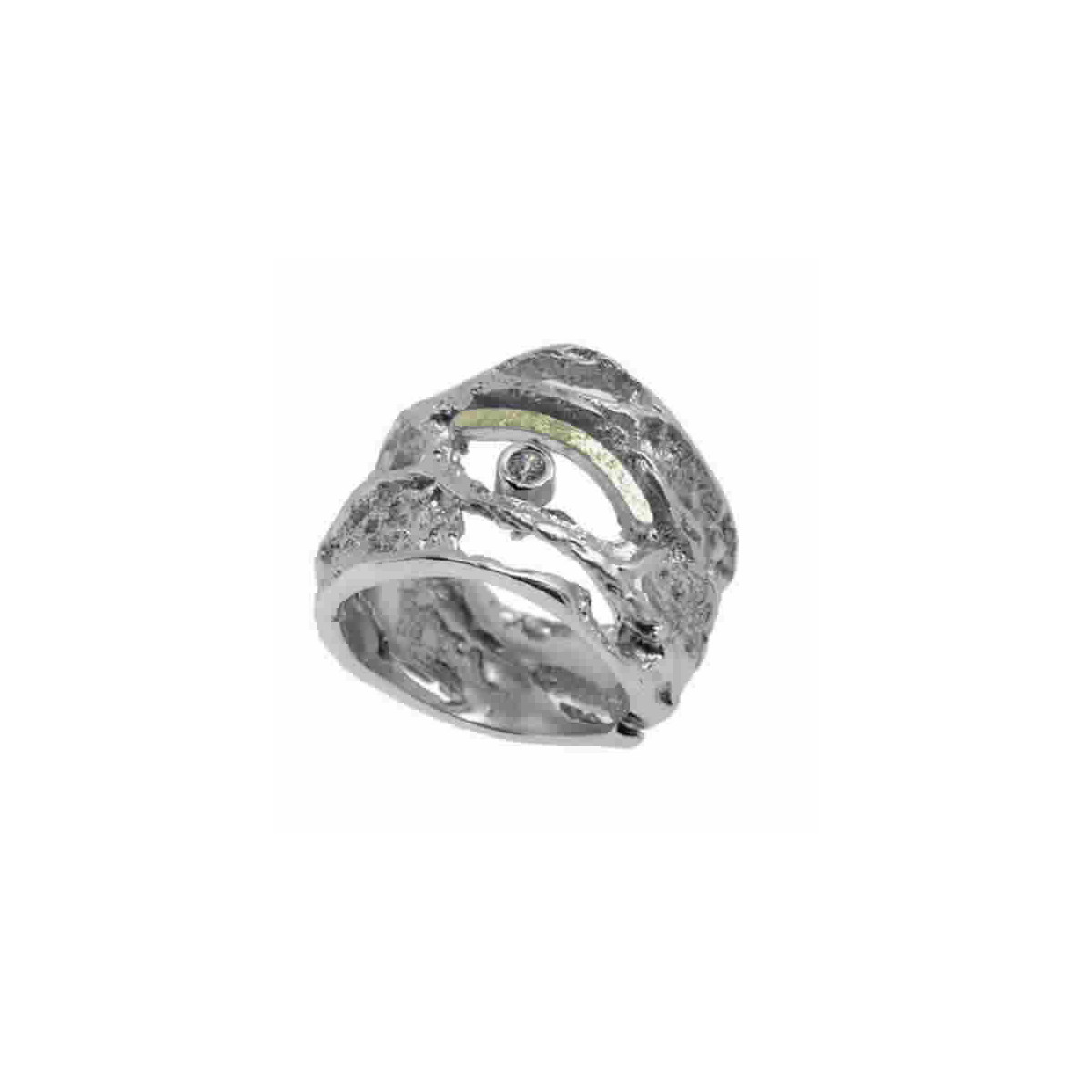 Silver, gold and brilliant ring