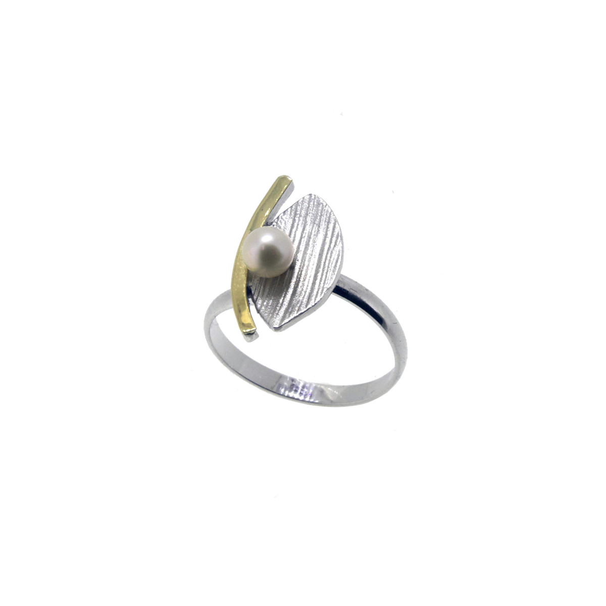 ANELL PLATA, OR I PERLA CULTIVADA