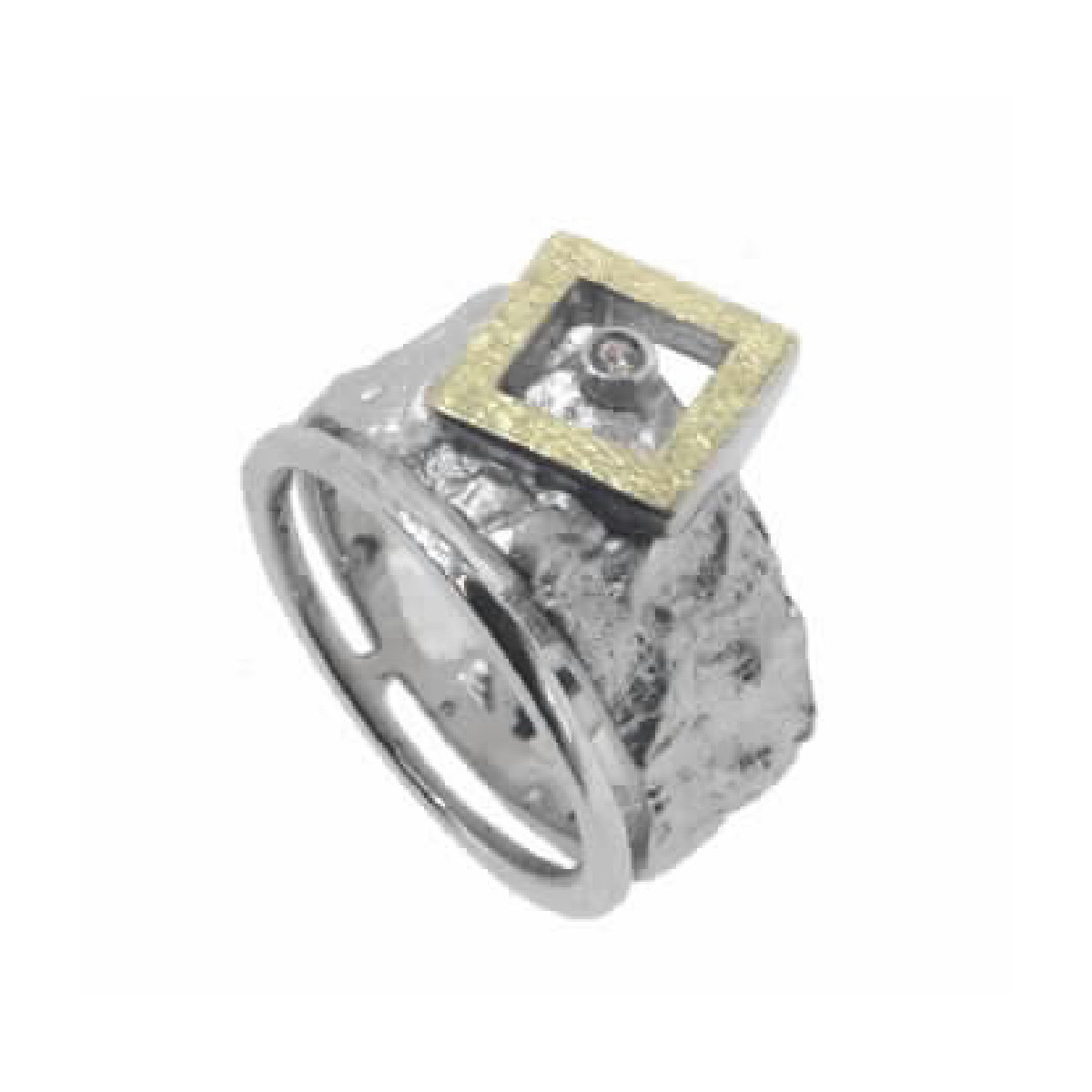 ANELL PLATA, OR I BRILLANT 0.025 CT