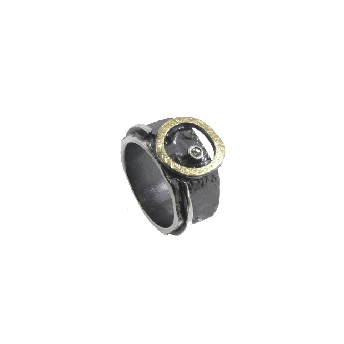 ANELL PLATA, OR I BRILLANT 0.035 CT