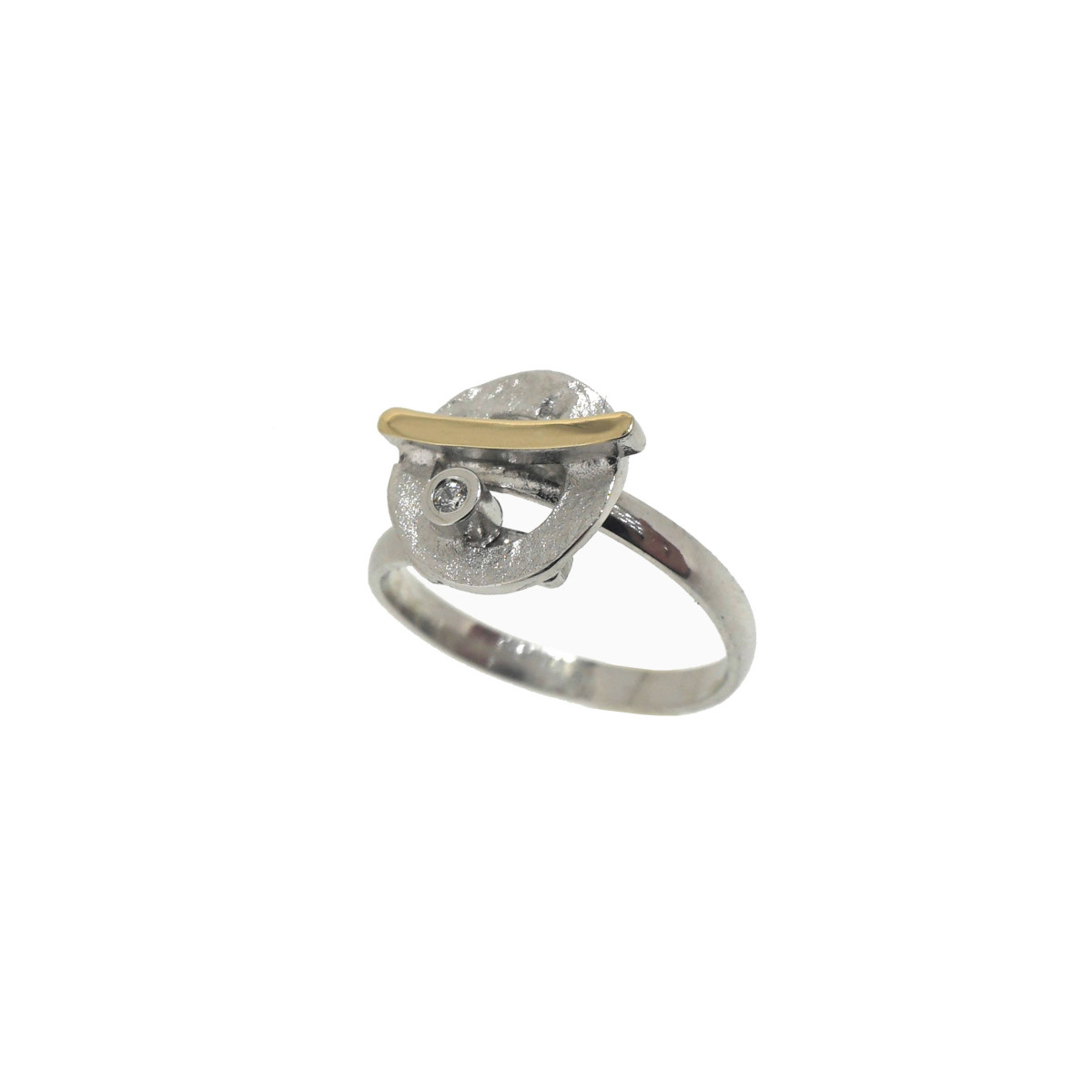 ANELL PLATA, OR I BRILLANT 0.015 CT.