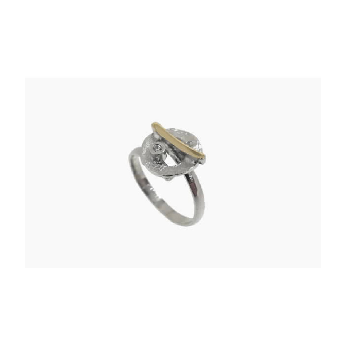 ANELL PLATA, OR I BRILLANT 0.015 CT.