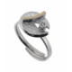 Anillo de plata, oro y brillante
