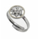 Anillo de plata, oro y brillante