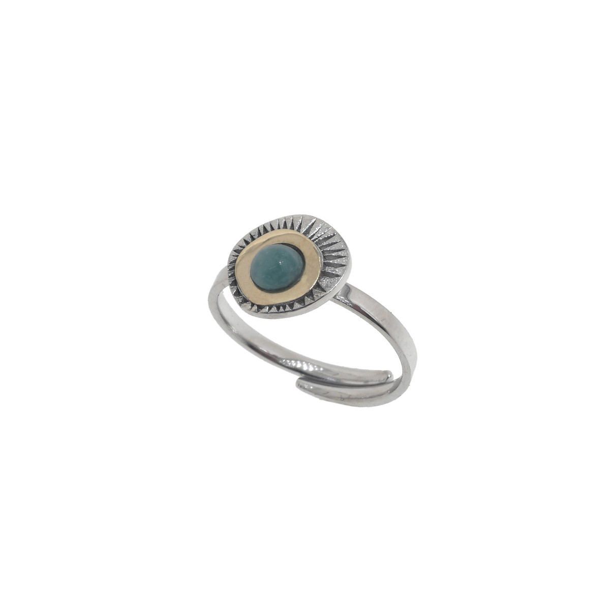 ANELL PLATA, OR I AMAZONITA