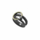 Anillo de plata, oro y brillante