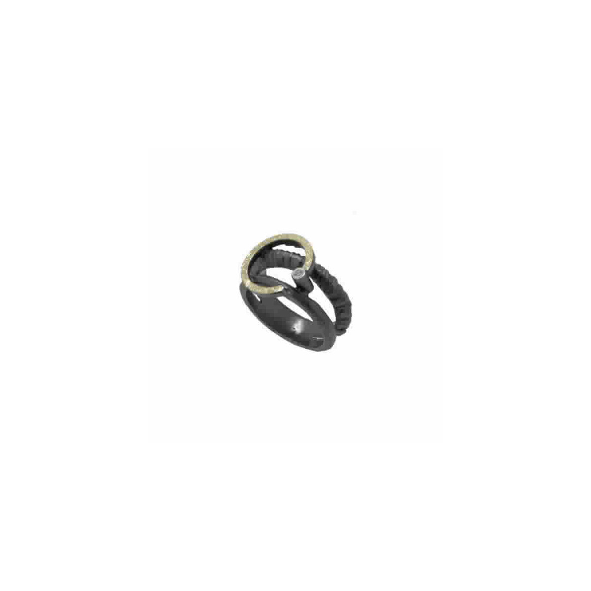 Anillo de plata, oro y brillante