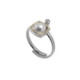 Anillo de plata, oro, perla cultivada y brillante