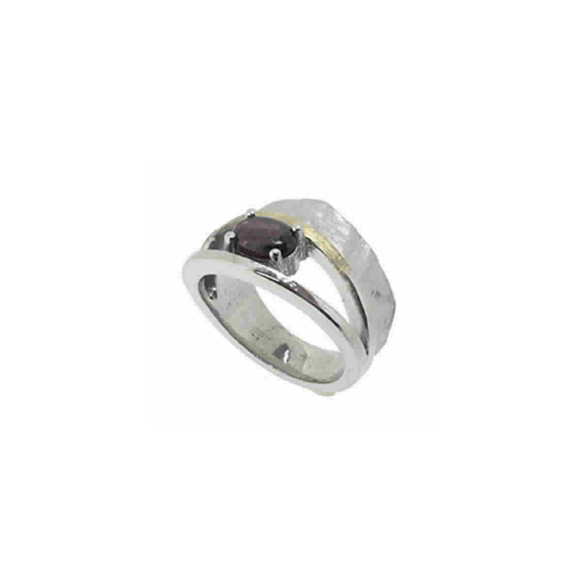 Anillo de plata, oro y rodolita