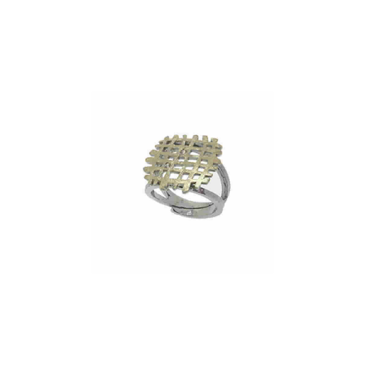 Anillo de plata, oro y brillante