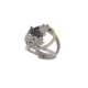 Anillo de plata, oro y brillante