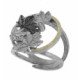 Anillo de plata, oro y brillante