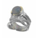 Anillo de plata, oro y aguamarina