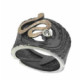 Anillo de plata, oro y brillante