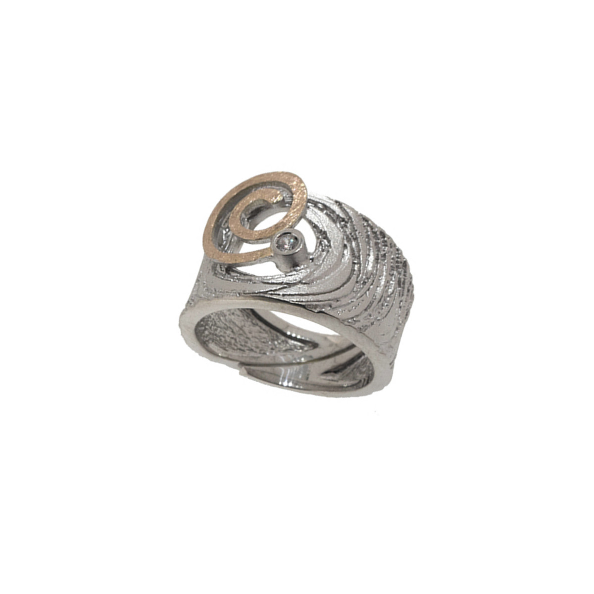 Anillo de plata, oro y DIAMANT  LAB