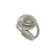 Silver, gold and brilliant ring