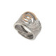 Silver, gold and brilliant ring