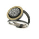 Anillo de plata, oro y drusa