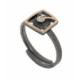 Silver, gold and brilliant ring