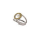 Anillo de plata, oro y perla cultivada
