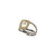 Anillo de plata, oro y perla cultivada