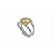 Anillo de plata, oro y brillante