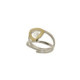 Anillo de plata, oro y perla cultivada