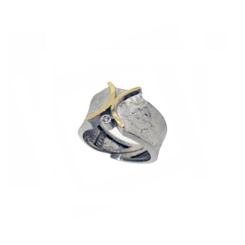 ANELL PLATA, OR I BRILLANT 0,015 CT