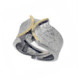 Anillo de plata, oro y DIAMANT  LAB