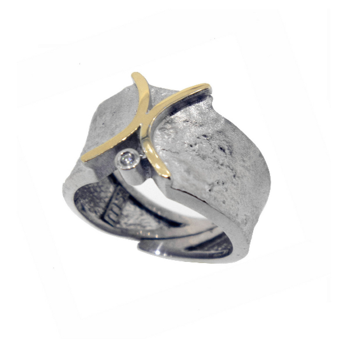 Anillo de plata, oro y DIAMANT  LAB