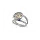 Anillo de plata, oro y brillante
