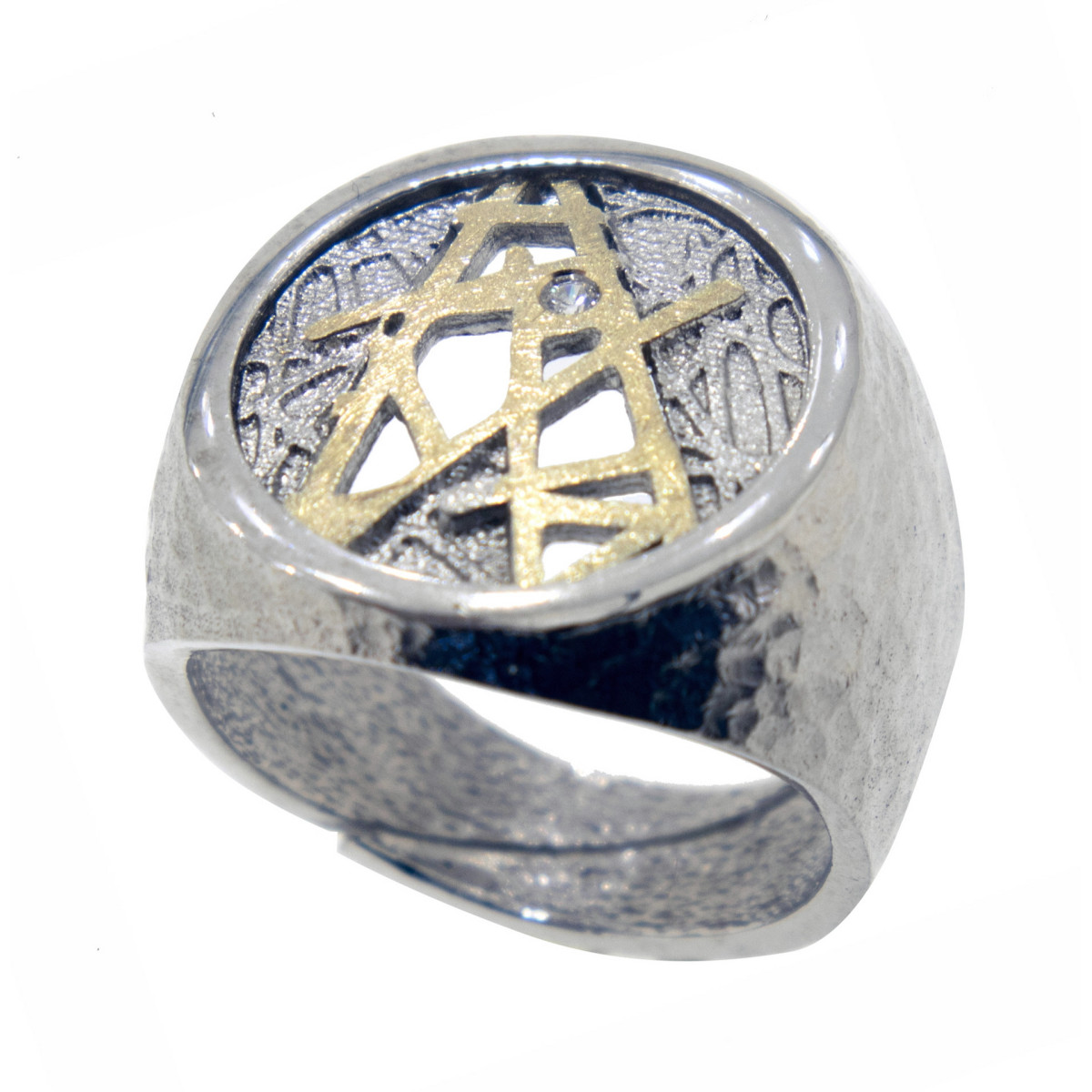 Anillo de plata, oro y DIAMANT  LAB