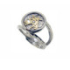Silver, gold and brilliant ring